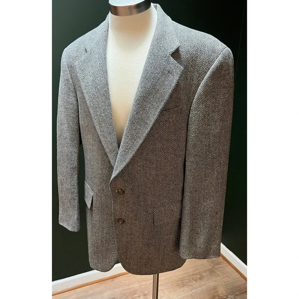 Chaps Ralph Lauren‎ 2-Button Blazer Tweed Lambs Wool Men's Size 40R *see pics**